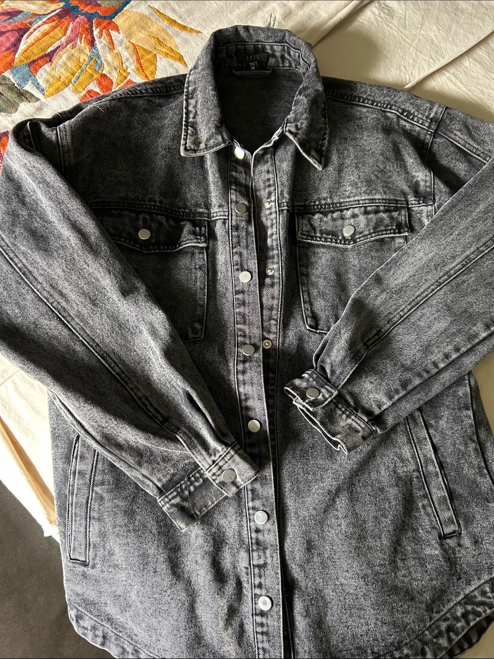 iris Black Washed Denim Jacket